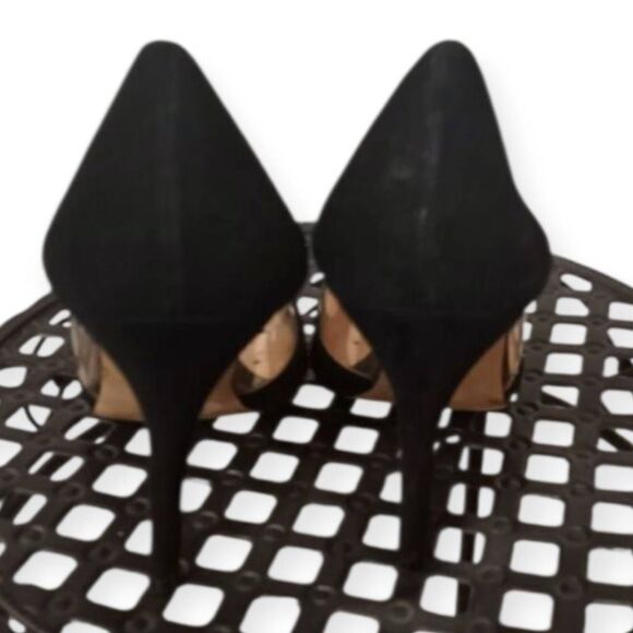 INC INTERNATIONAL CONCEPTS BLACK SUEDE PUMPS W/CLEAR SIDES SZ.5 GUC - Picture 5 of 8